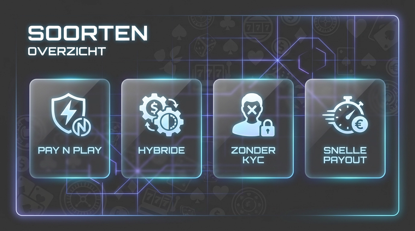 Soorten casino's zonder registratie